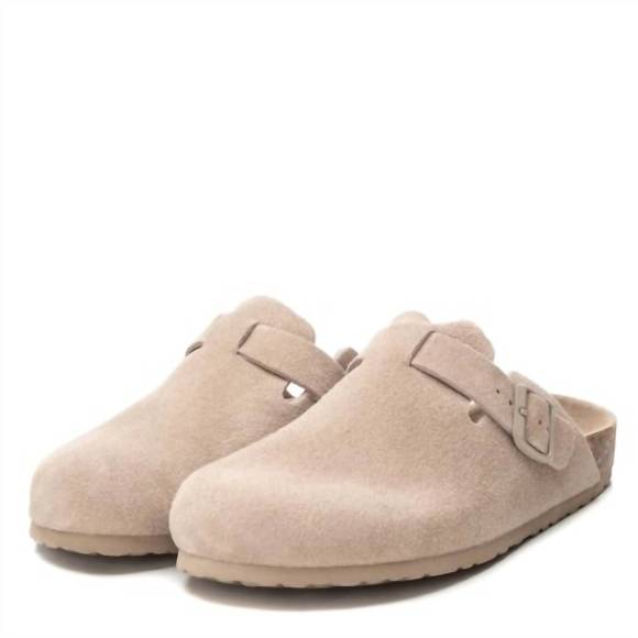 NEW XTI women's suede clogs in beige - Picture 4 of 5